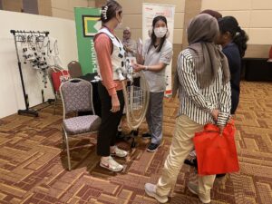 Close-up of HFCWO vest in use, demonstrating non-invasive airway clearance therapy